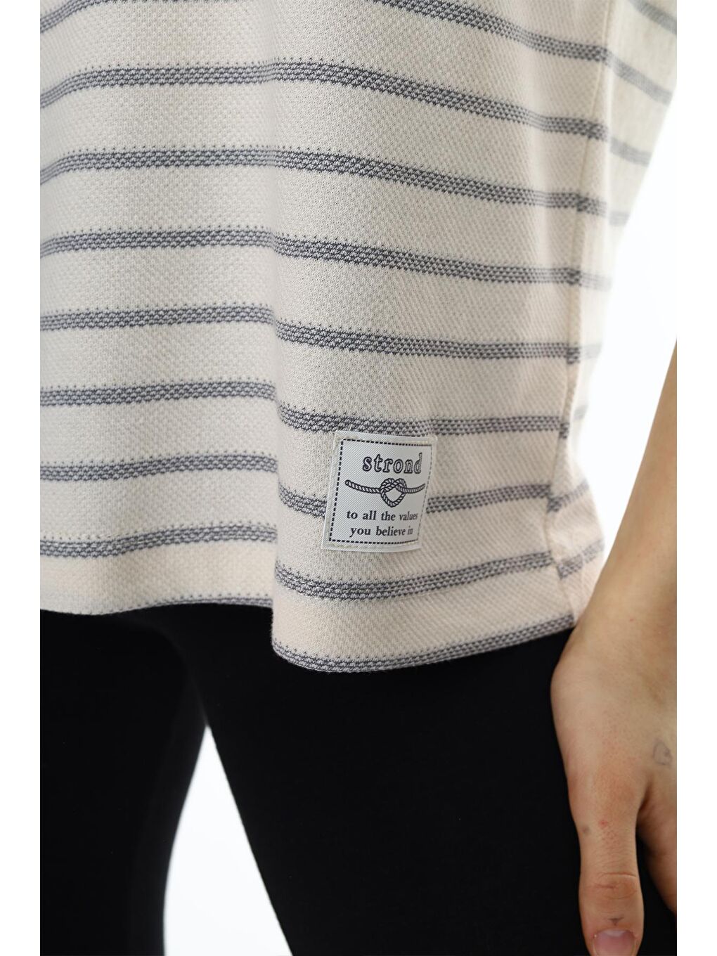 Lacivert Çizgili Bisiklet Yaka Kız Çocuk Kısa Kol T-shirt 18381-4