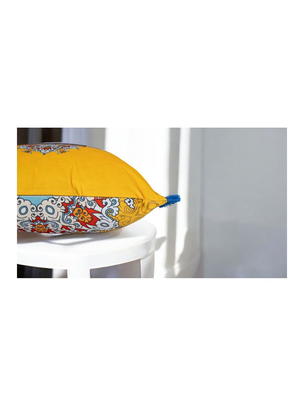 Turuncu Milano Etnik desen Sarı  Dekoratif Kırlent Kılıfı 43x43-1