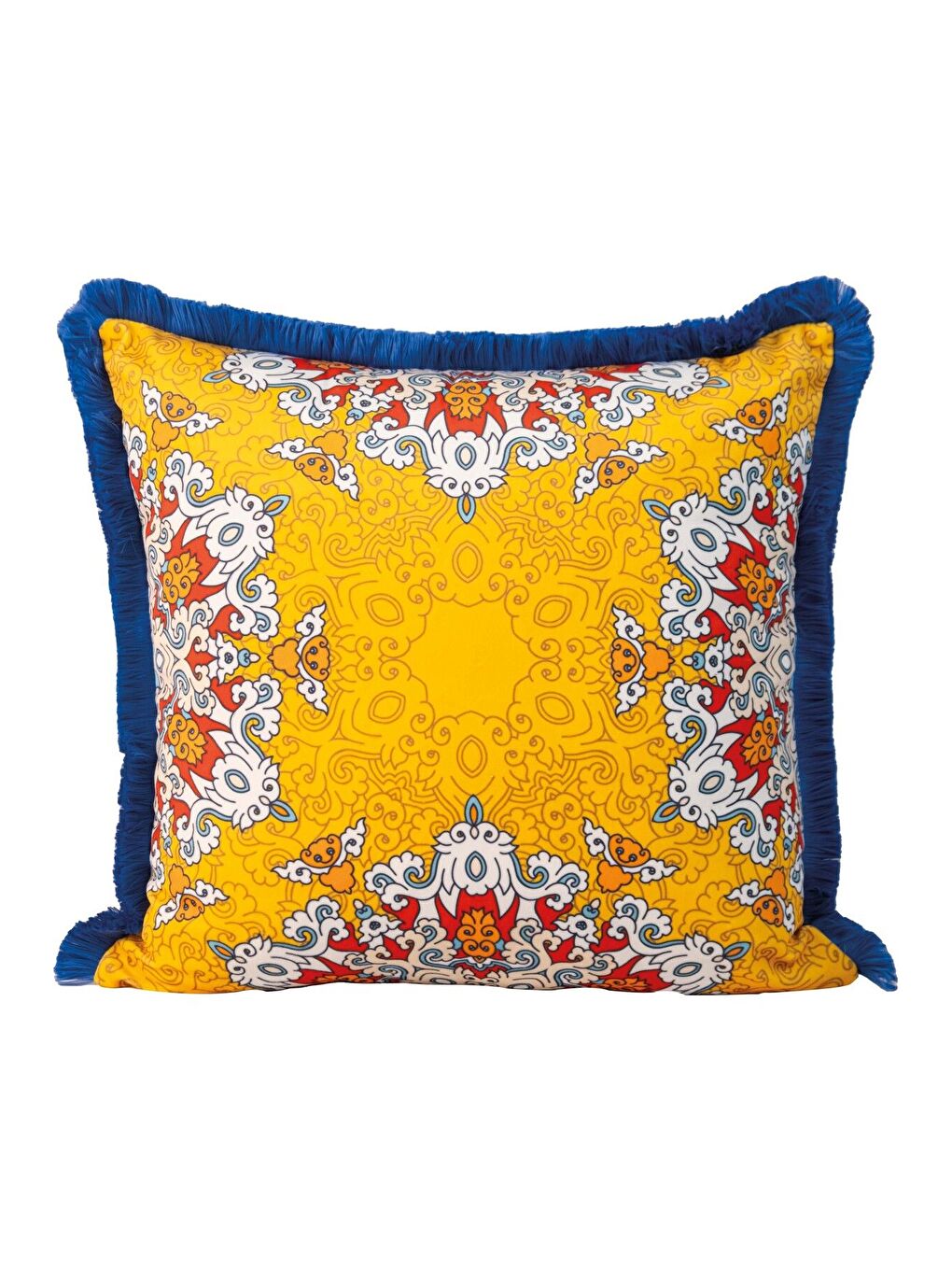 Turuncu Milano Etnik desen Sarı  Dekoratif Kırlent Kılıfı 43x43-2