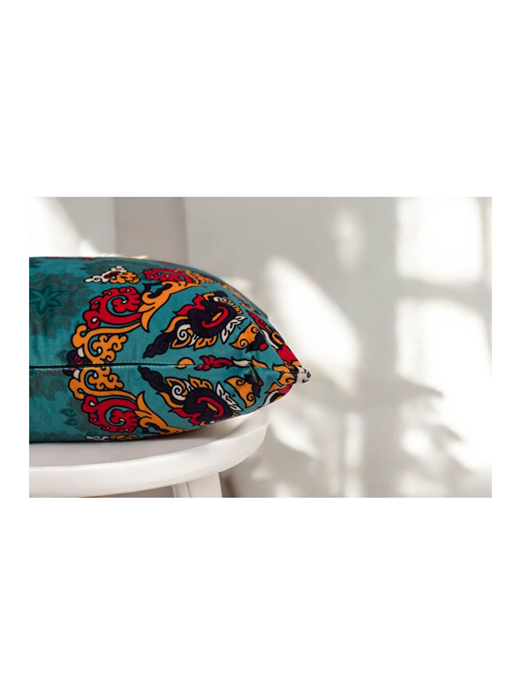 Milano Etnik desen Petrol  Dekoratif Kırlent Kılıfı 43x43-1