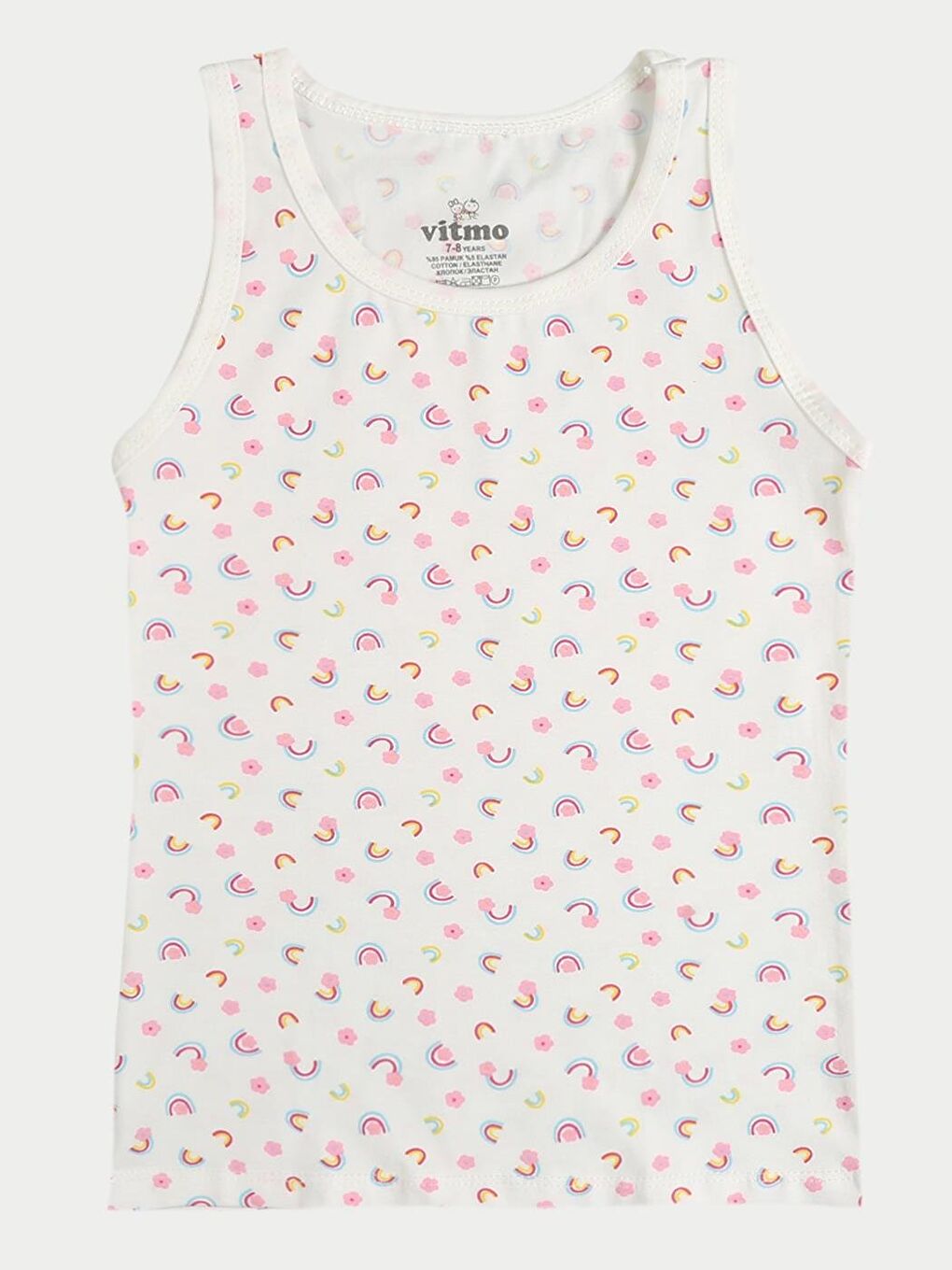 6'Lı Kız Çocuk Pamuklu Happy & Rain Karışık Atlet-4