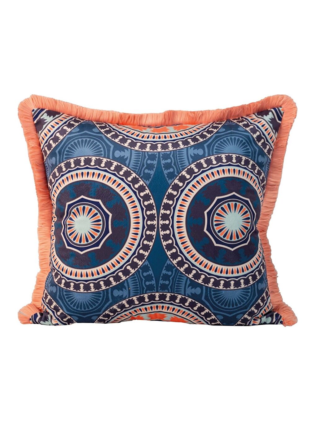 Milano Etnik desen Mavi   Dekoratif Kırlent Kılıfı 43x43-2