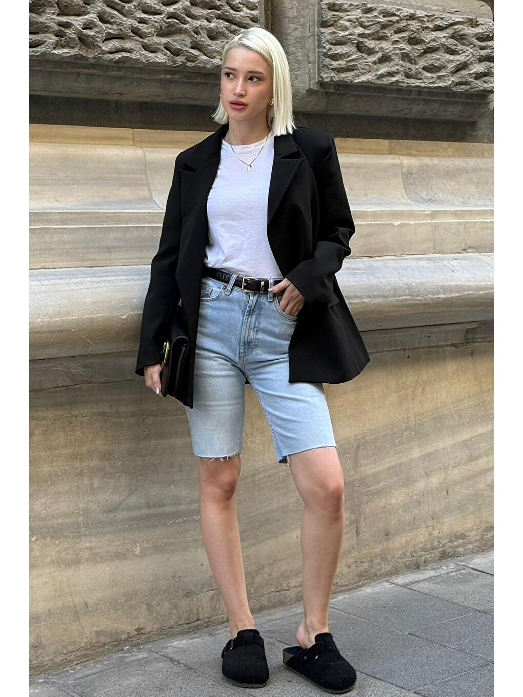 Siyah Astarlı Kadın Blazer Ceket Mg2508-1