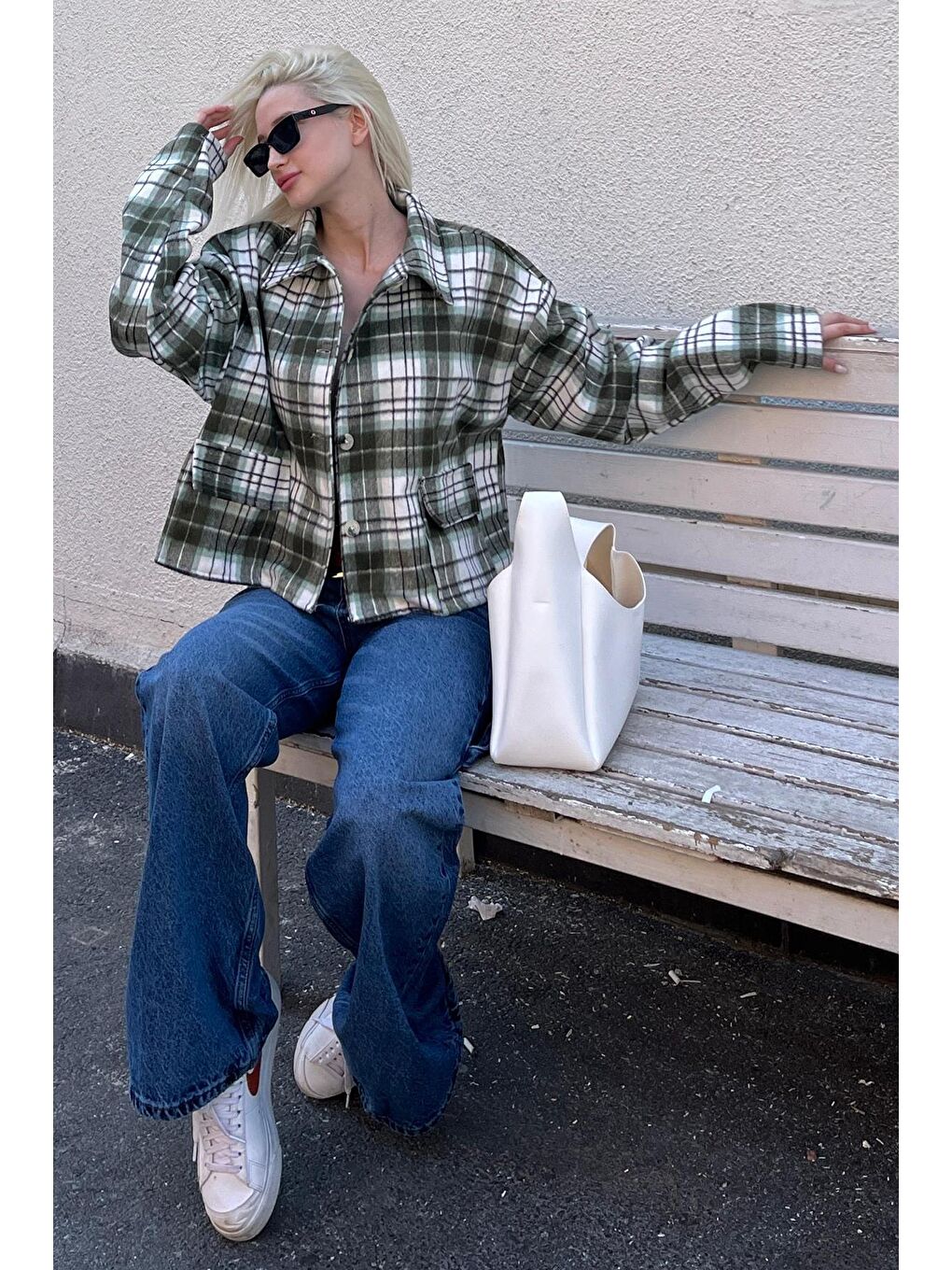 Haki Düğmeli Gömlek Yaka Oduncu Kısa Ceket Mg2181-4