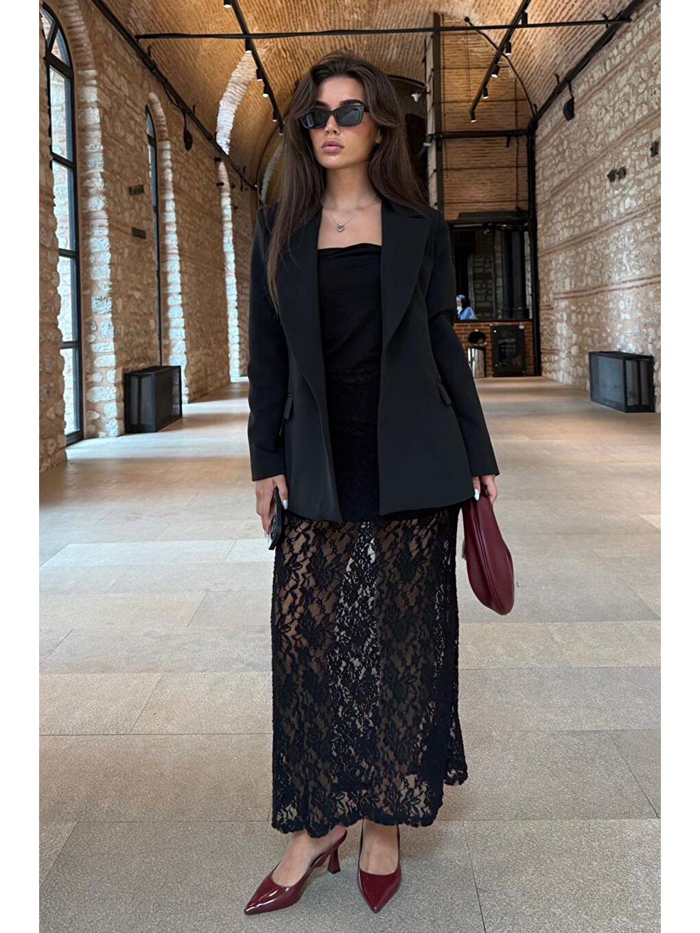 Siyah Astarlı Kadın Blazer Ceket Mg2508-2