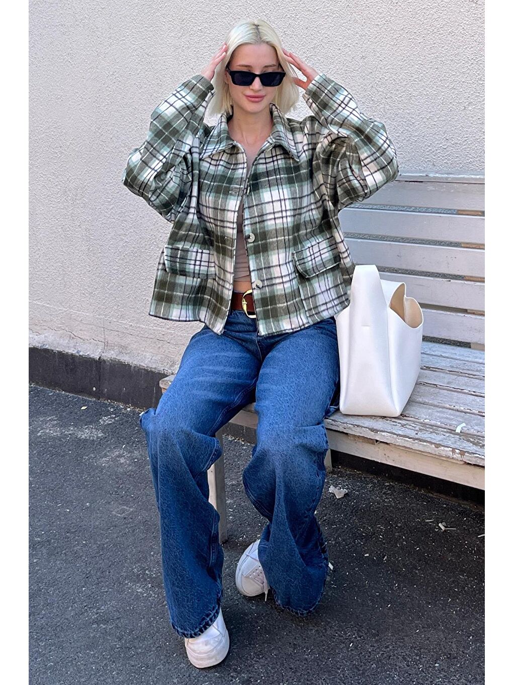 Haki Düğmeli Gömlek Yaka Oduncu Kısa Ceket Mg2181-5