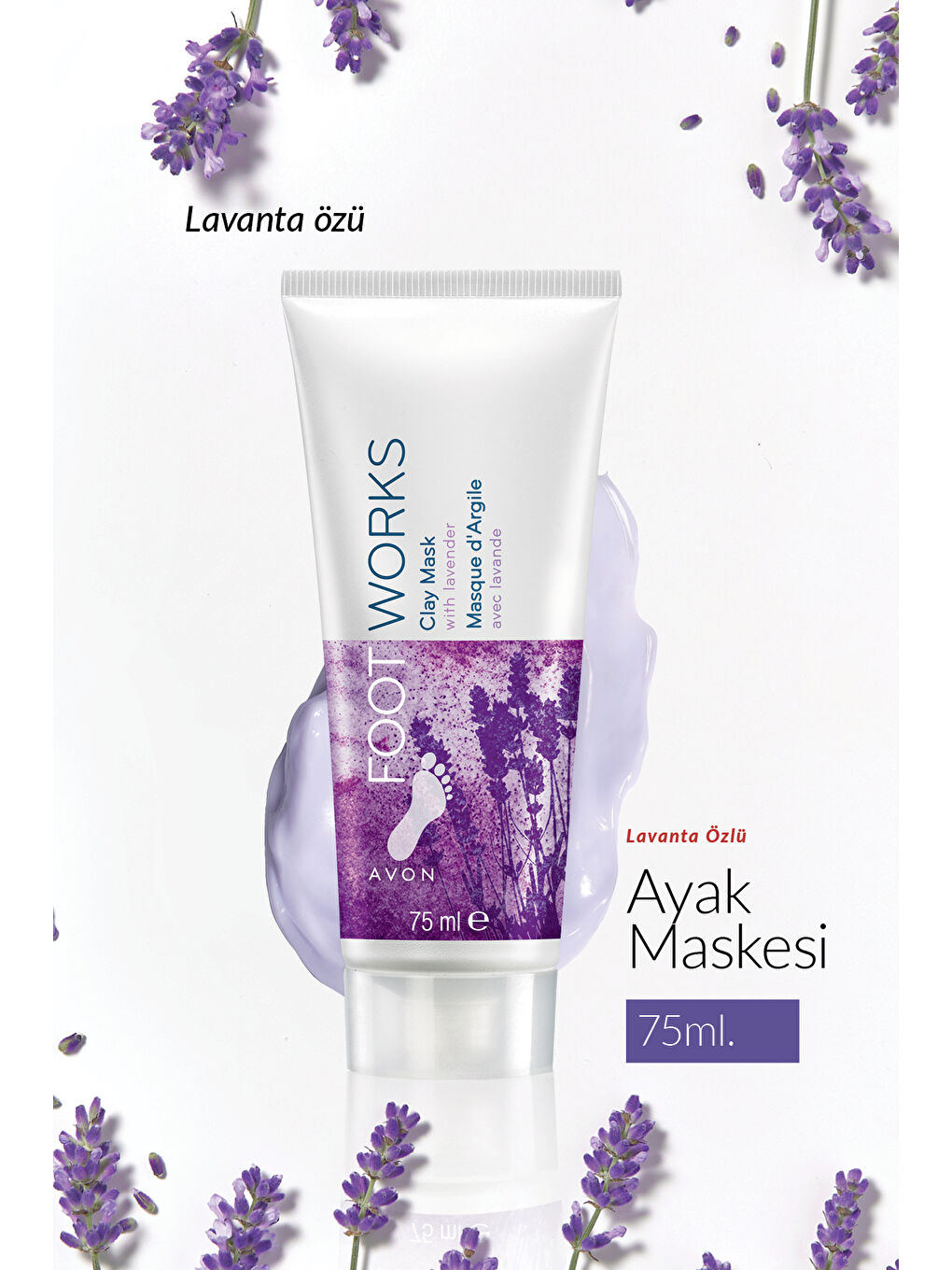 AVON Footworks Lavanta Özlü Ayak Kil Maskesi 75 Ml. Üçlü Set - 2