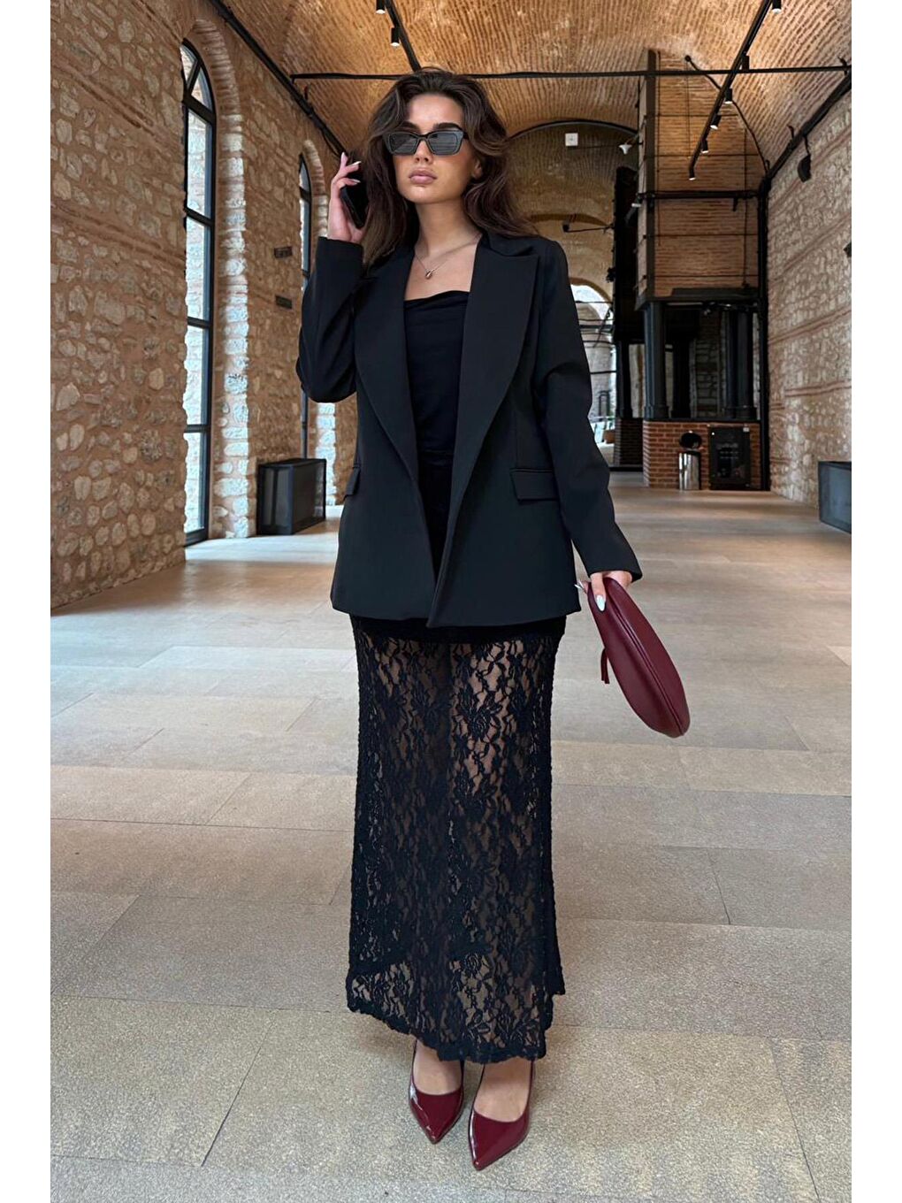 Siyah Astarlı Kadın Blazer Ceket Mg2508-7