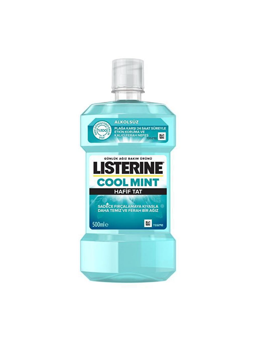 Listerine Renksiz Cool Mint Hafif Tat Alkolsüz Ağız Bakım Suyu 500 Ml - 1