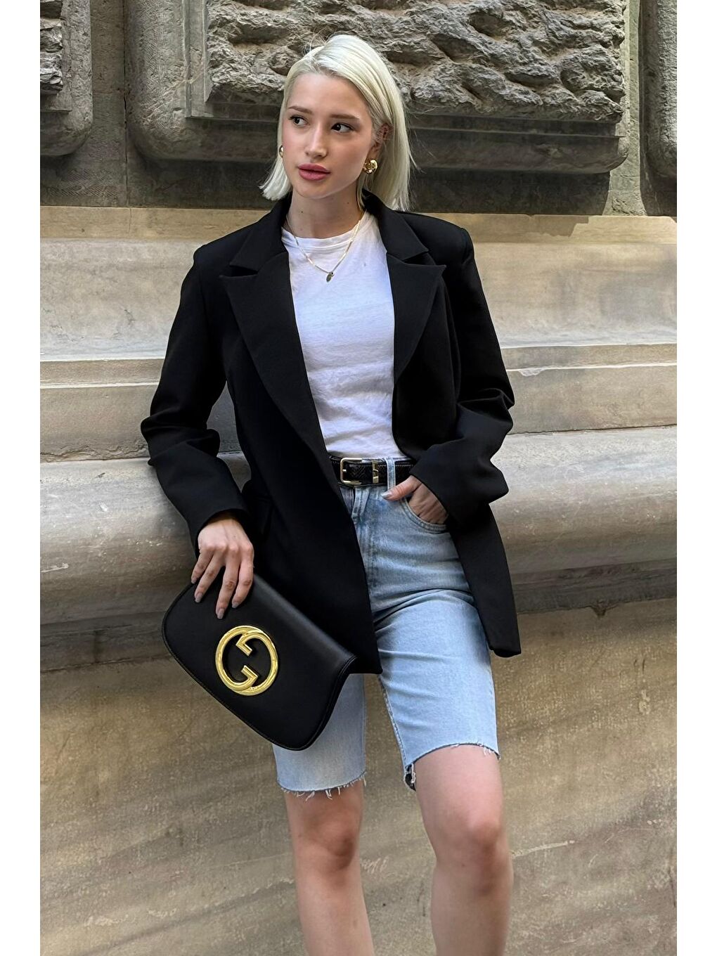 Siyah Astarlı Kadın Blazer Ceket Mg2508-11