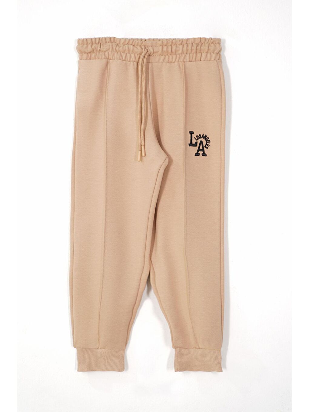 Bej Baskılı  Nakışlı Vizon Renk Erkek Çocuk Eşofman Takımı-5