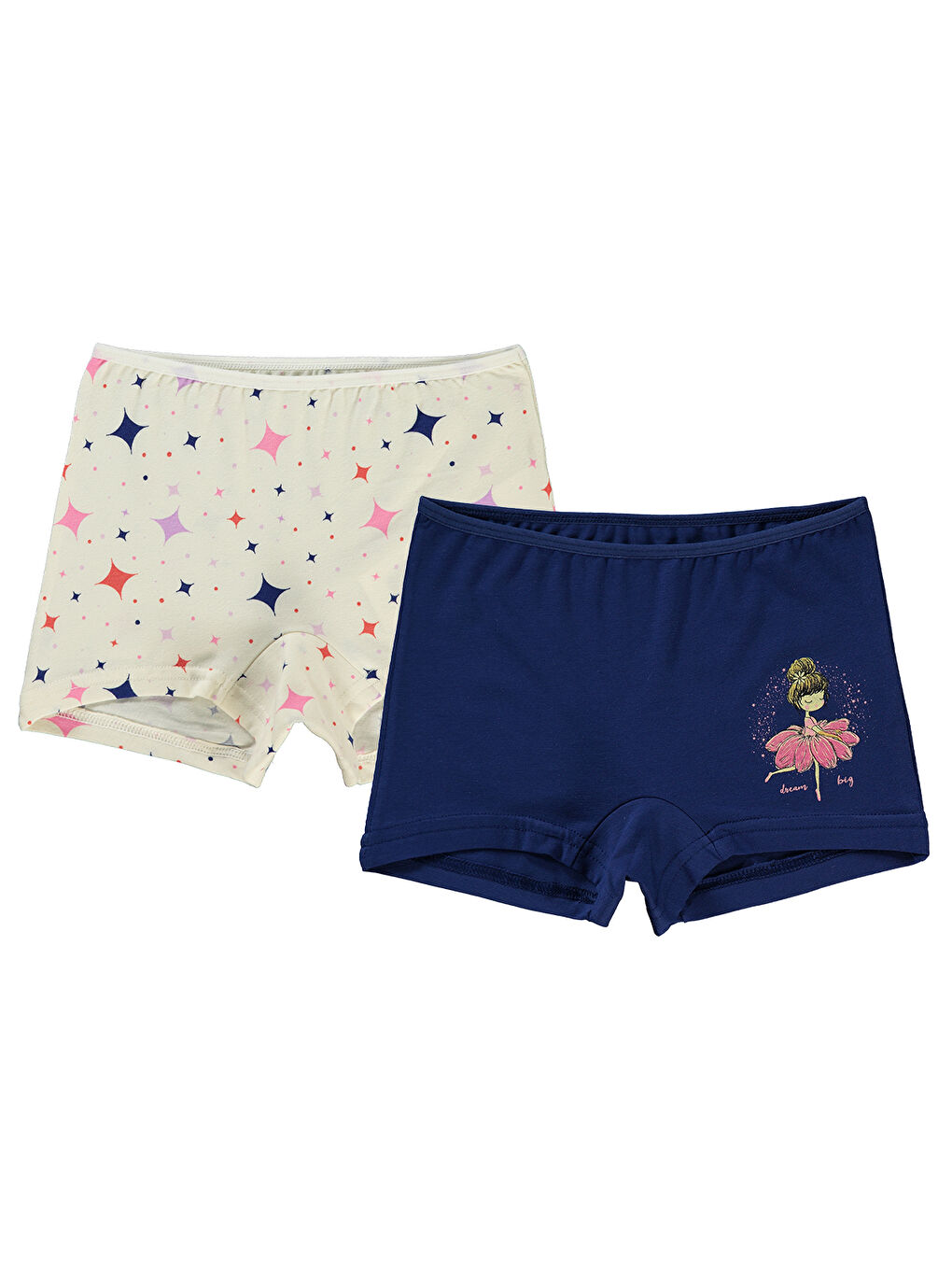 Civil Ekru Girls Kız Çocuk 2'li Boxer Set 2-10 Yaş Ekru