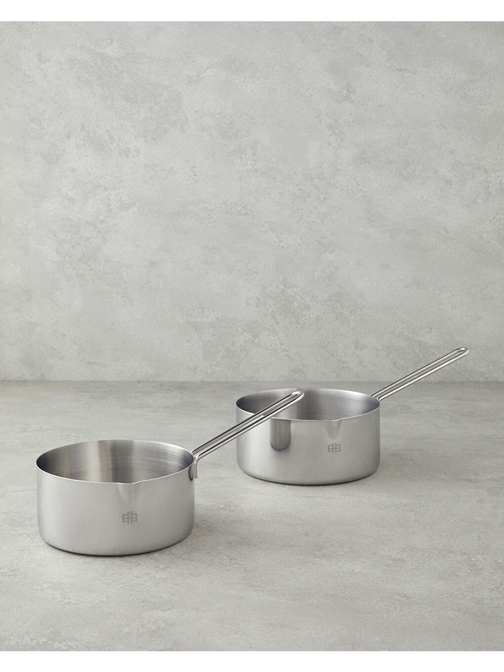 Gri SauceMate Paslanmaz Çelik 2'li Sos Tencere Seti 14-16 cm Silver