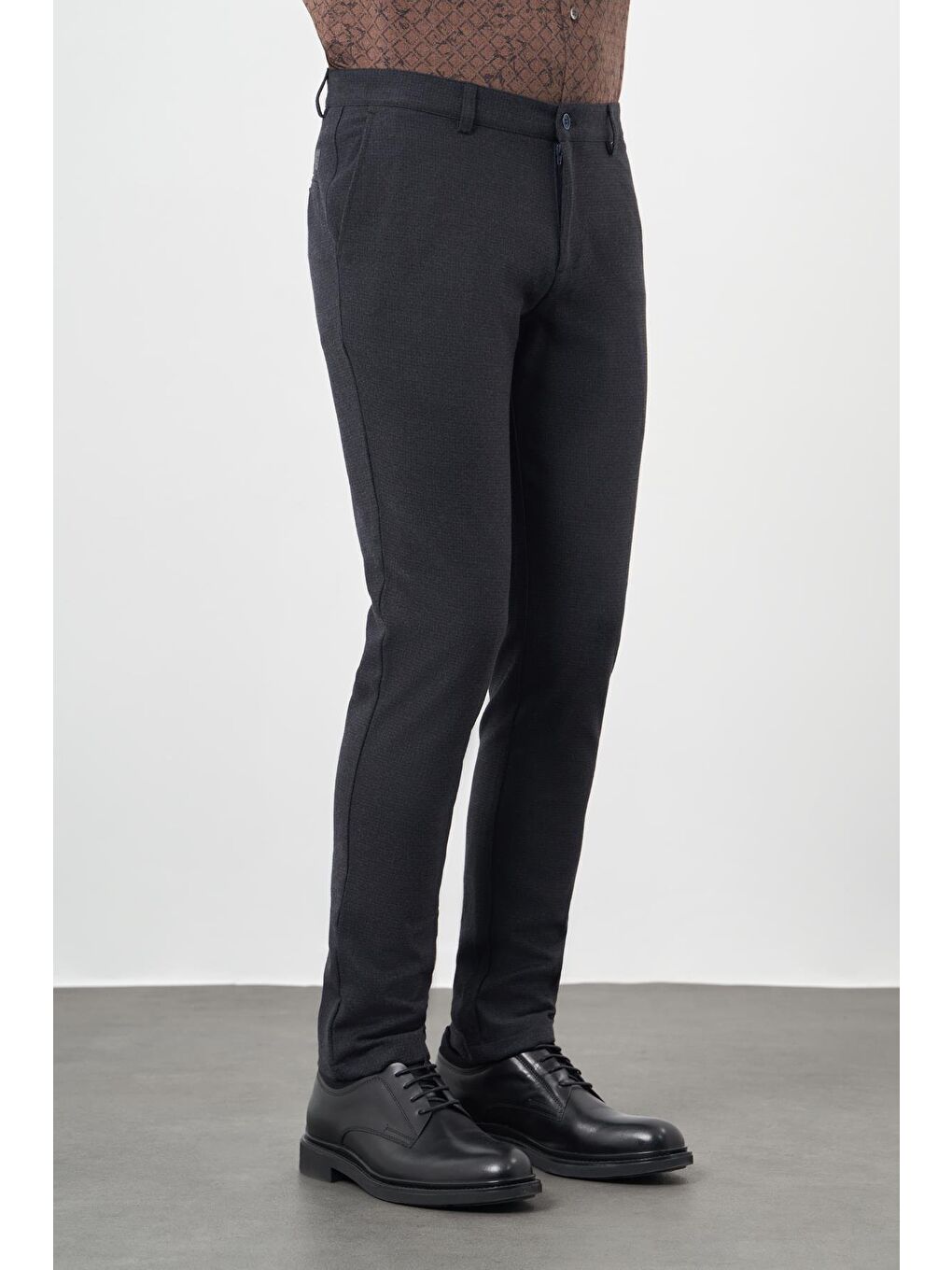 Koyu Lacivert Esnek Yandan Cepli Casual Comfort Fit Chino Pantolon 1003245158