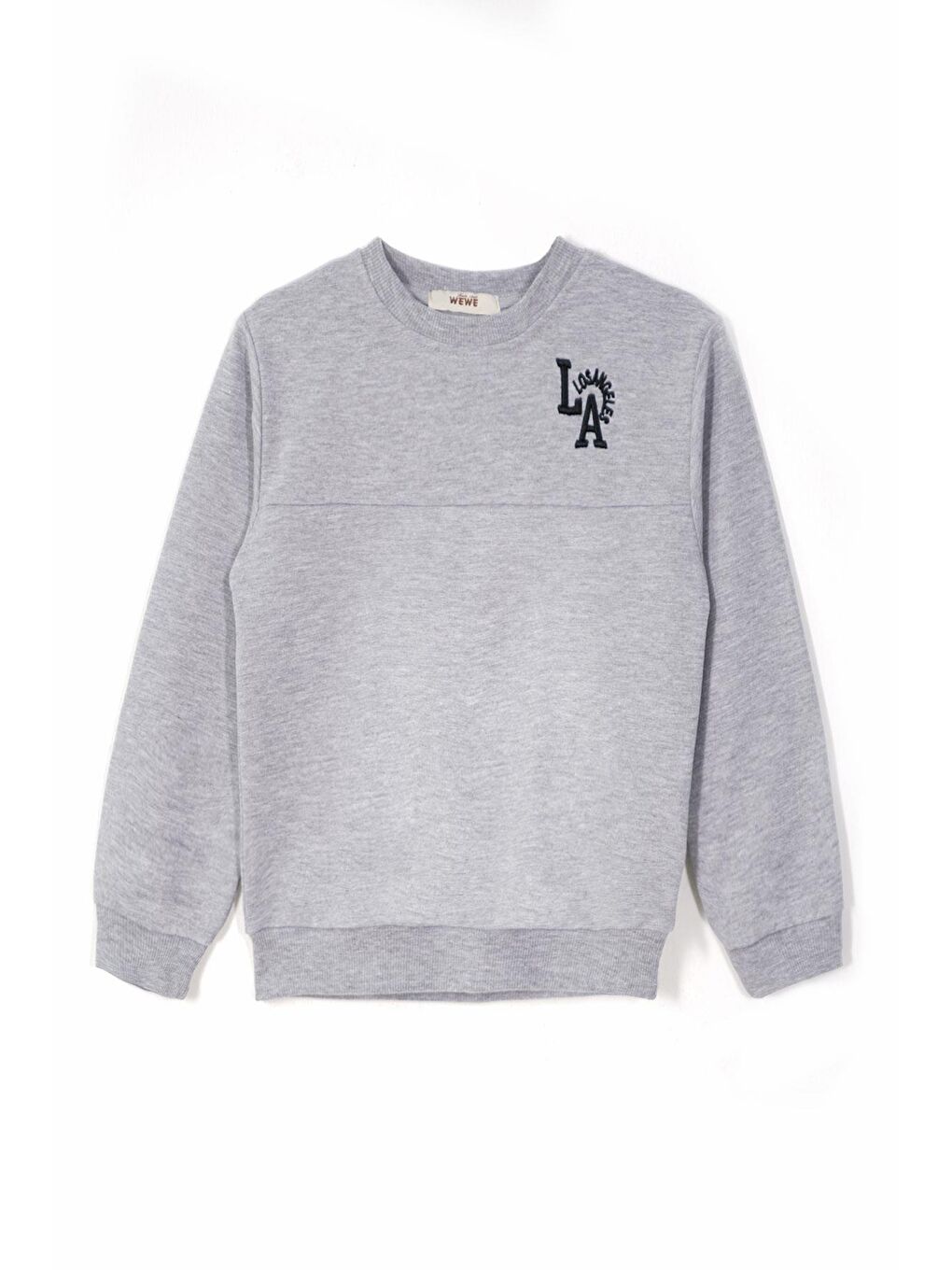 Baskılı  Nakışlı Gri Melanj Renk Erkek Çocuk Eşofman Takımı-2