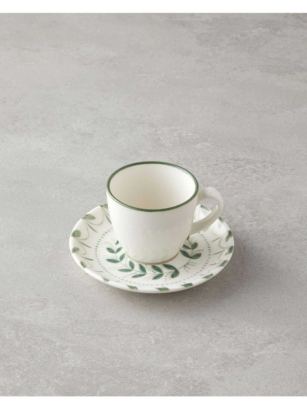 Petally Bone Porselen 4 Parça 2 Kişilik Kahve Fincan Takımı 90 ml Mavi-yeşil-2