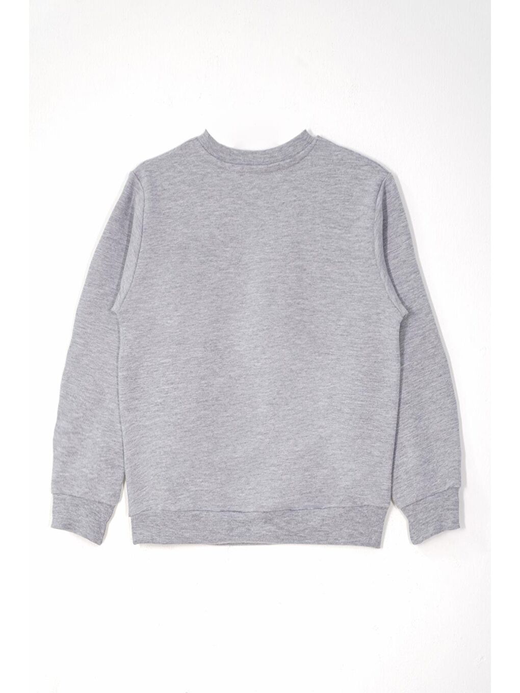 Baskılı  Nakışlı Gri Melanj Renk Erkek Çocuk Eşofman Takımı-4