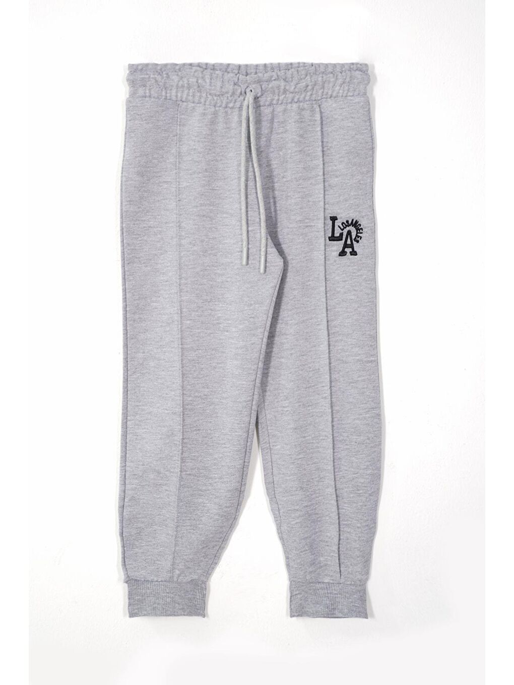 Baskılı  Nakışlı Gri Melanj Renk Erkek Çocuk Eşofman Takımı-5