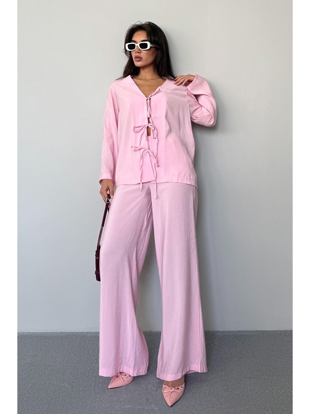 Pembe Önü Bağlamalı Alt Üst Takım Mg2473-1