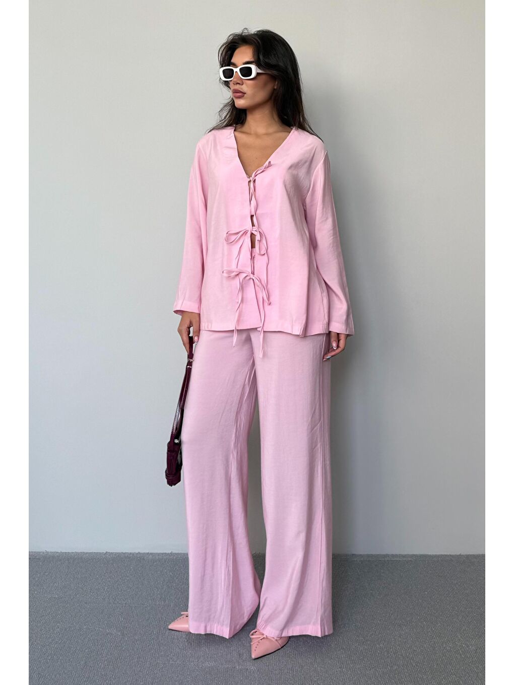 Pembe Önü Bağlamalı Alt Üst Takım Mg2473-3