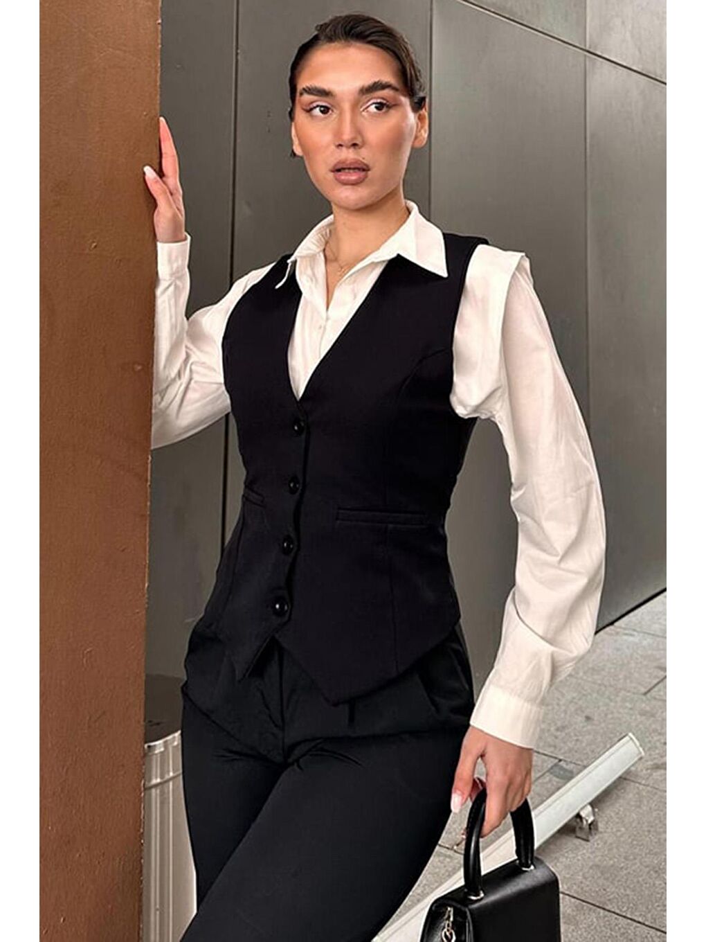 Siyah Kadın Yelek Mg2332