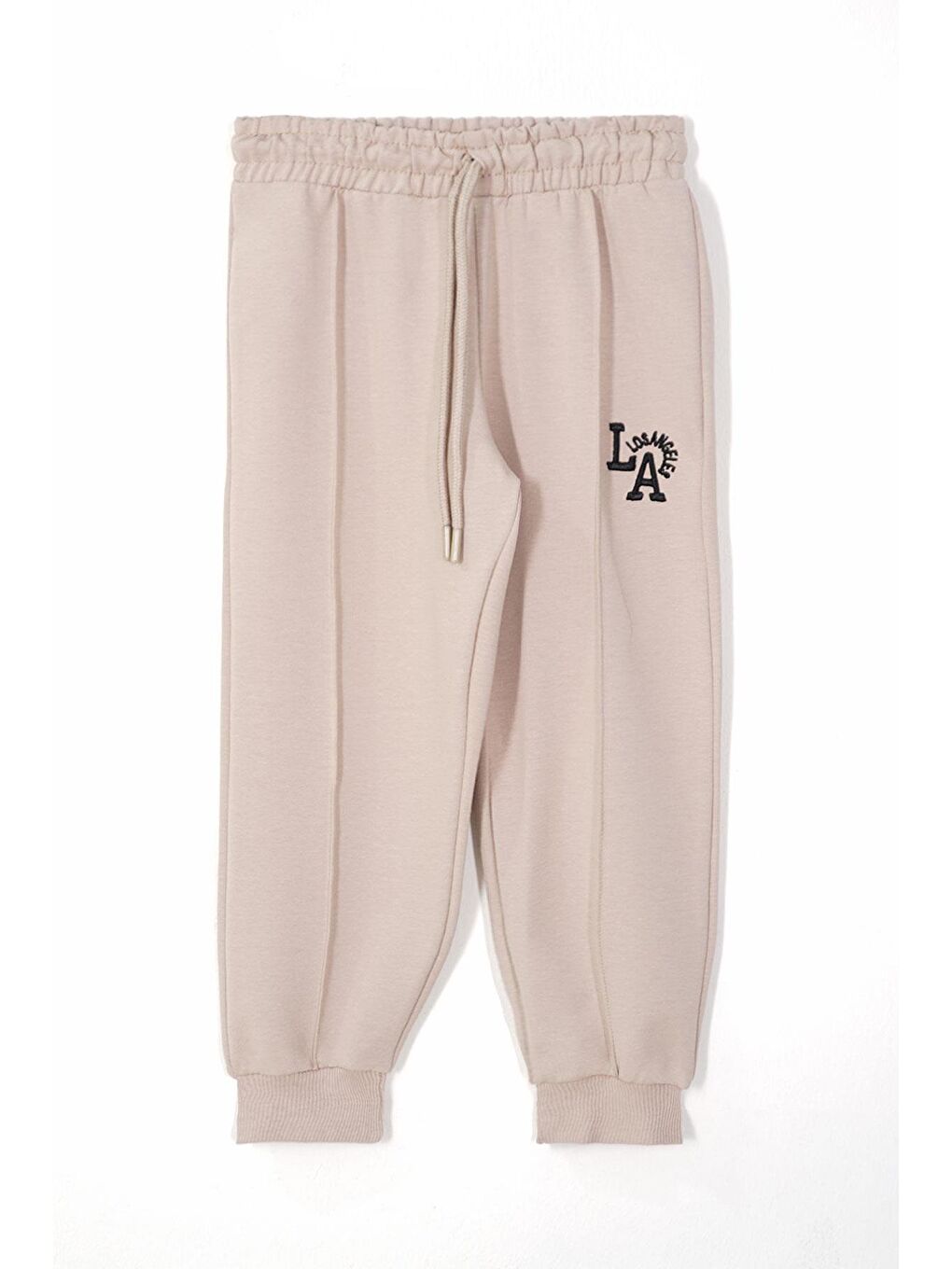 Bej Baskılı Nakışlı Taş Renk Erkek Çocuk Eşofman Takımı-3