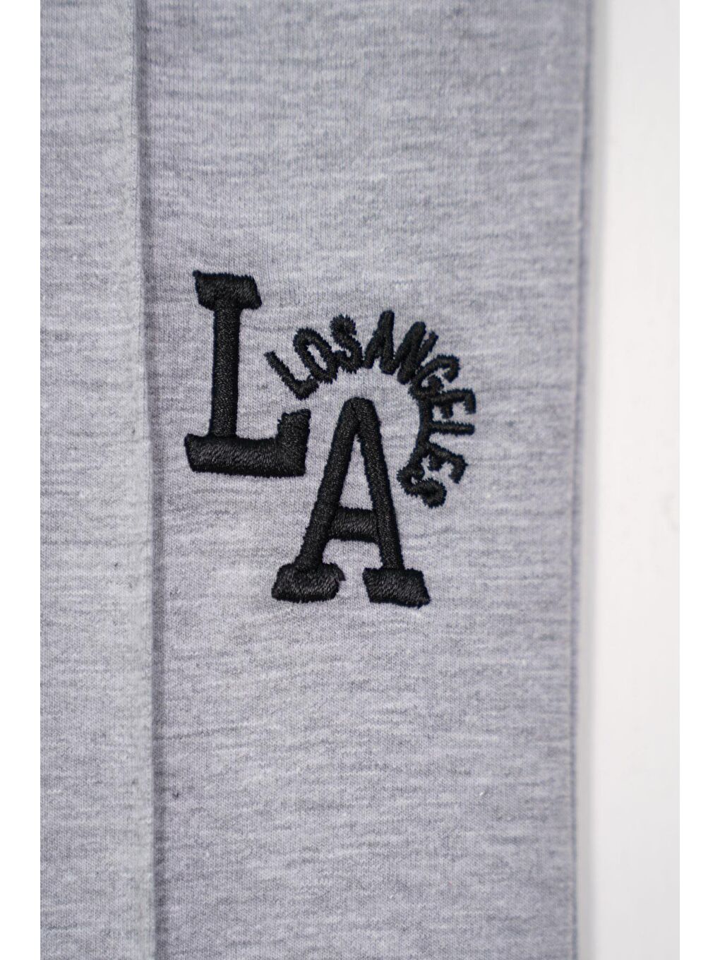 Baskılı  Nakışlı Gri Melanj Renk Erkek Çocuk Eşofman Takımı-8