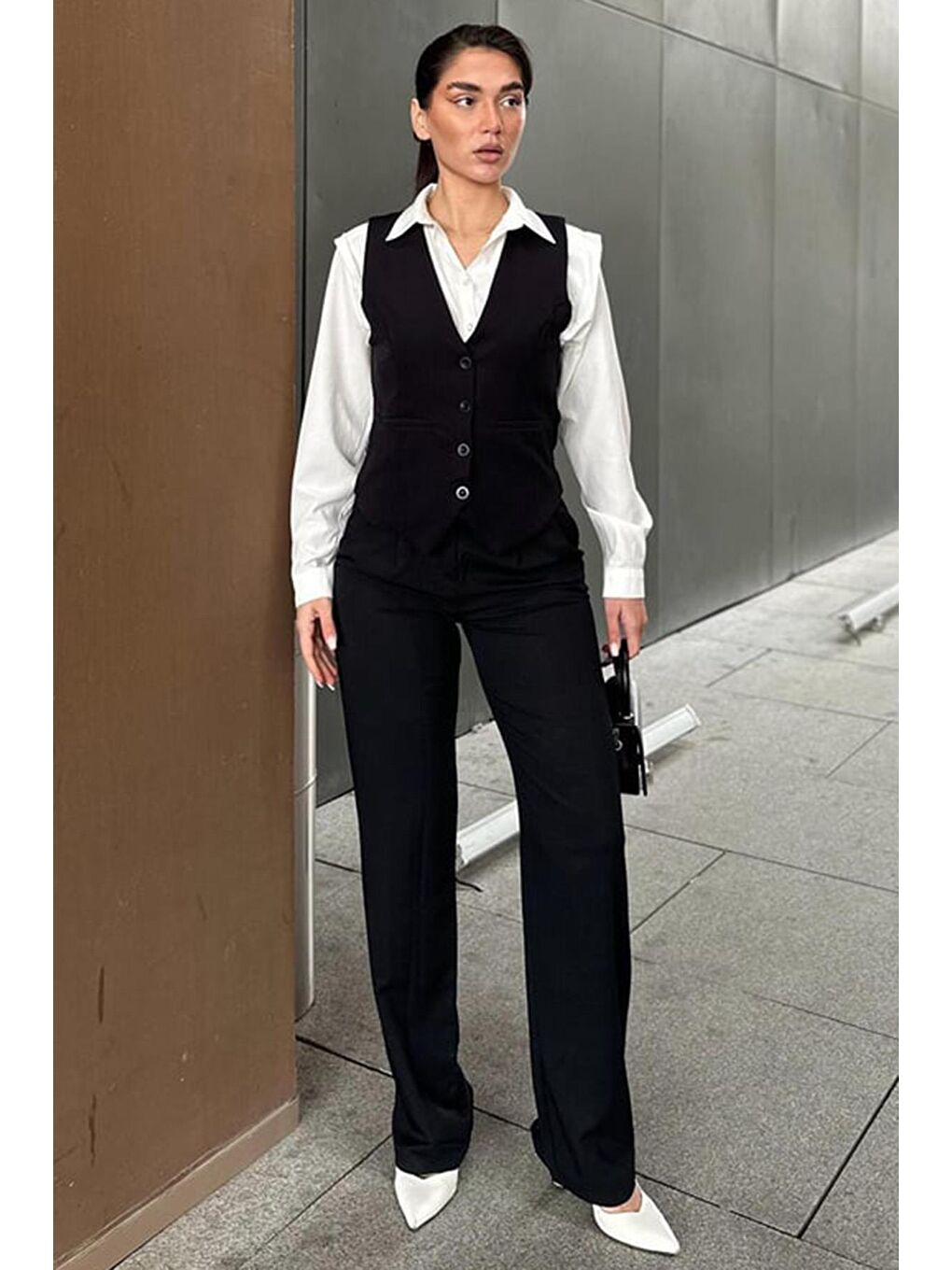 Siyah Kadın Yelek Mg2332-1