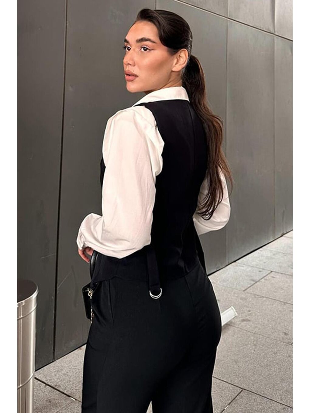 Siyah Kadın Yelek Mg2332-3