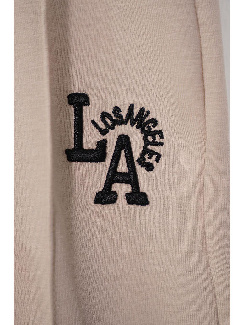 Bej Baskılı Nakışlı Taş Renk Erkek Çocuk Eşofman Takımı-9