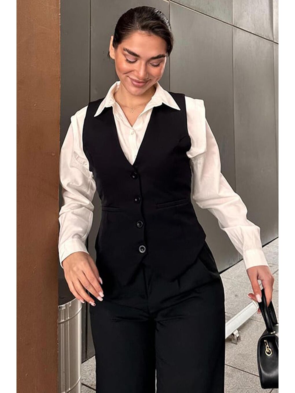 Siyah Kadın Yelek Mg2332-5