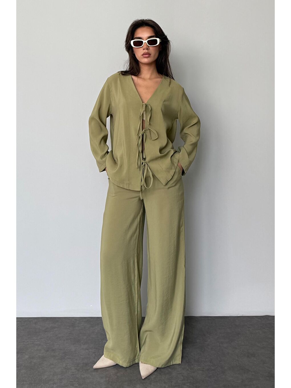 Yeşil Önü Bağlamalı Alt Üst Takım Mg2473-2