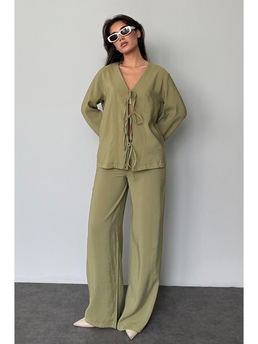 Yeşil Önü Bağlamalı Alt Üst Takım Mg2473-3