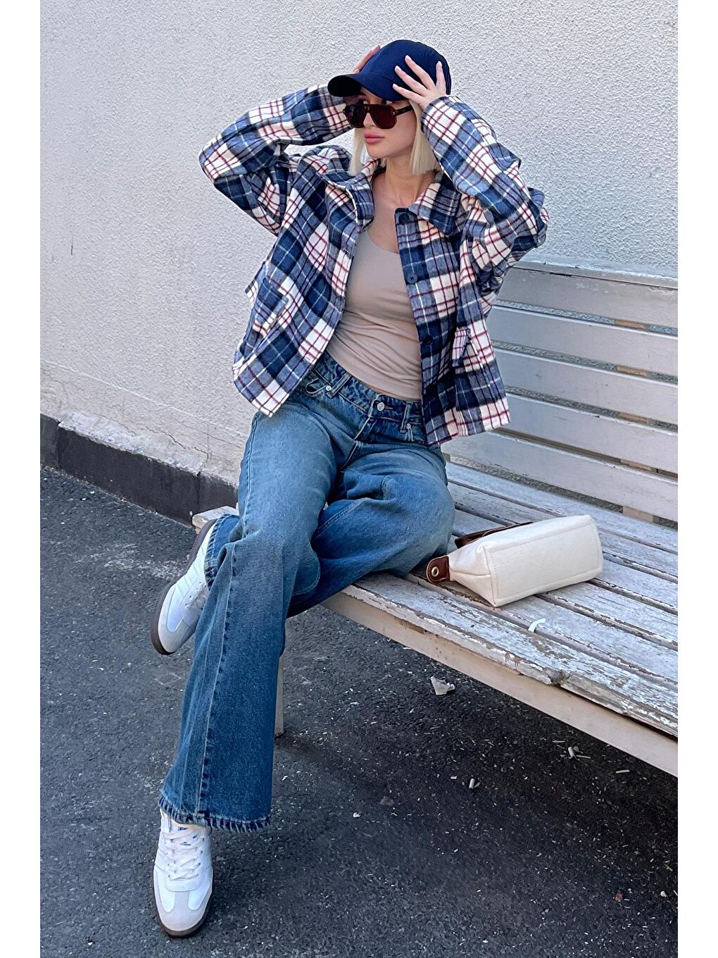 Lacivert Düğmeli Gömlek Yaka Oduncu Kısa Ceket Mg2181-1