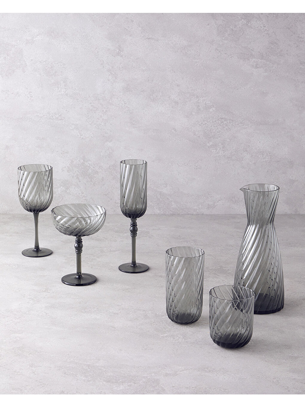 Meghan Cam 2'li Kadeh 280 ml Antrasit-3