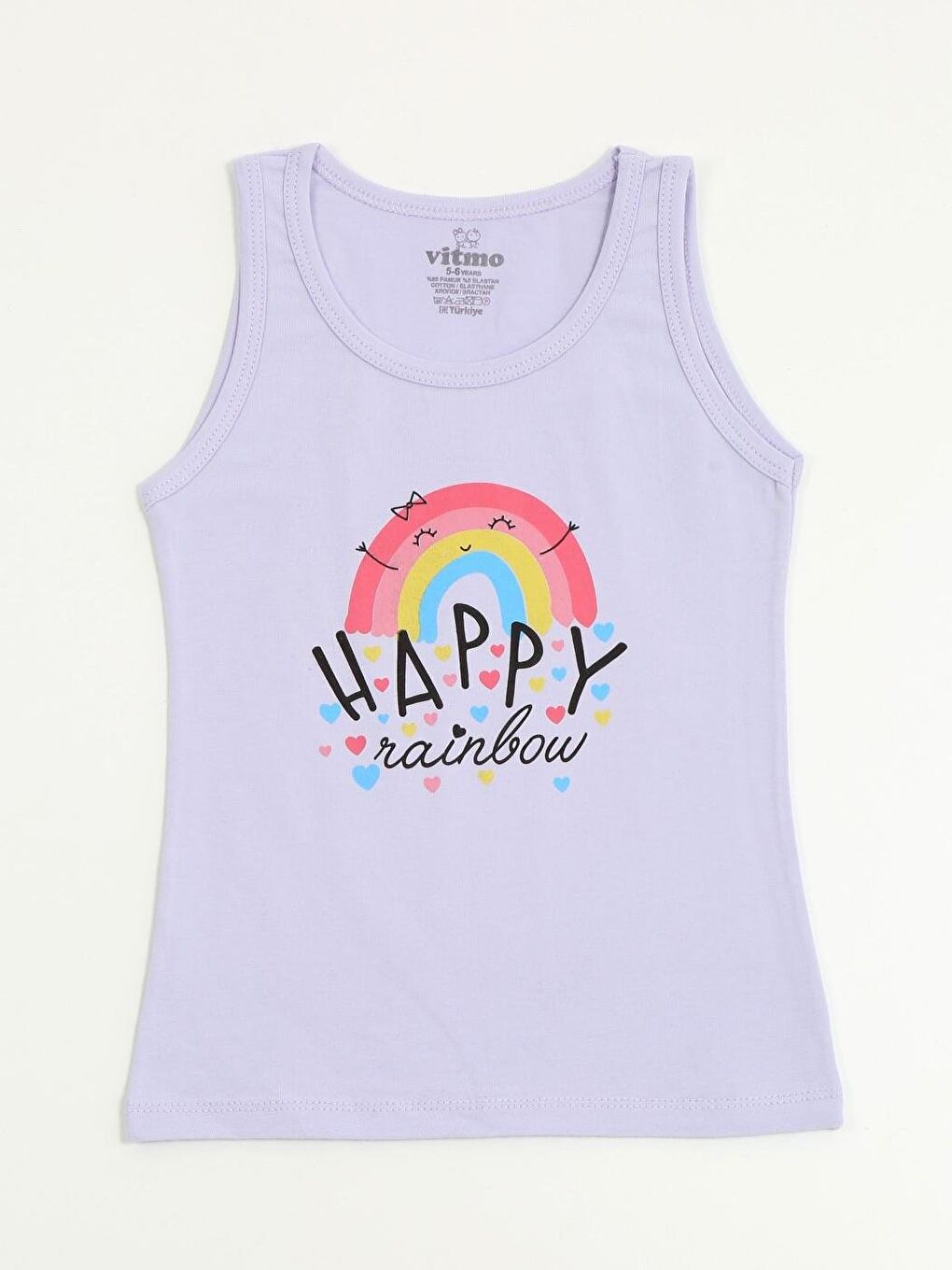 6'Lı Kız Çocuk Pamuklu Rainbow & Sun Karışık Atlet-6