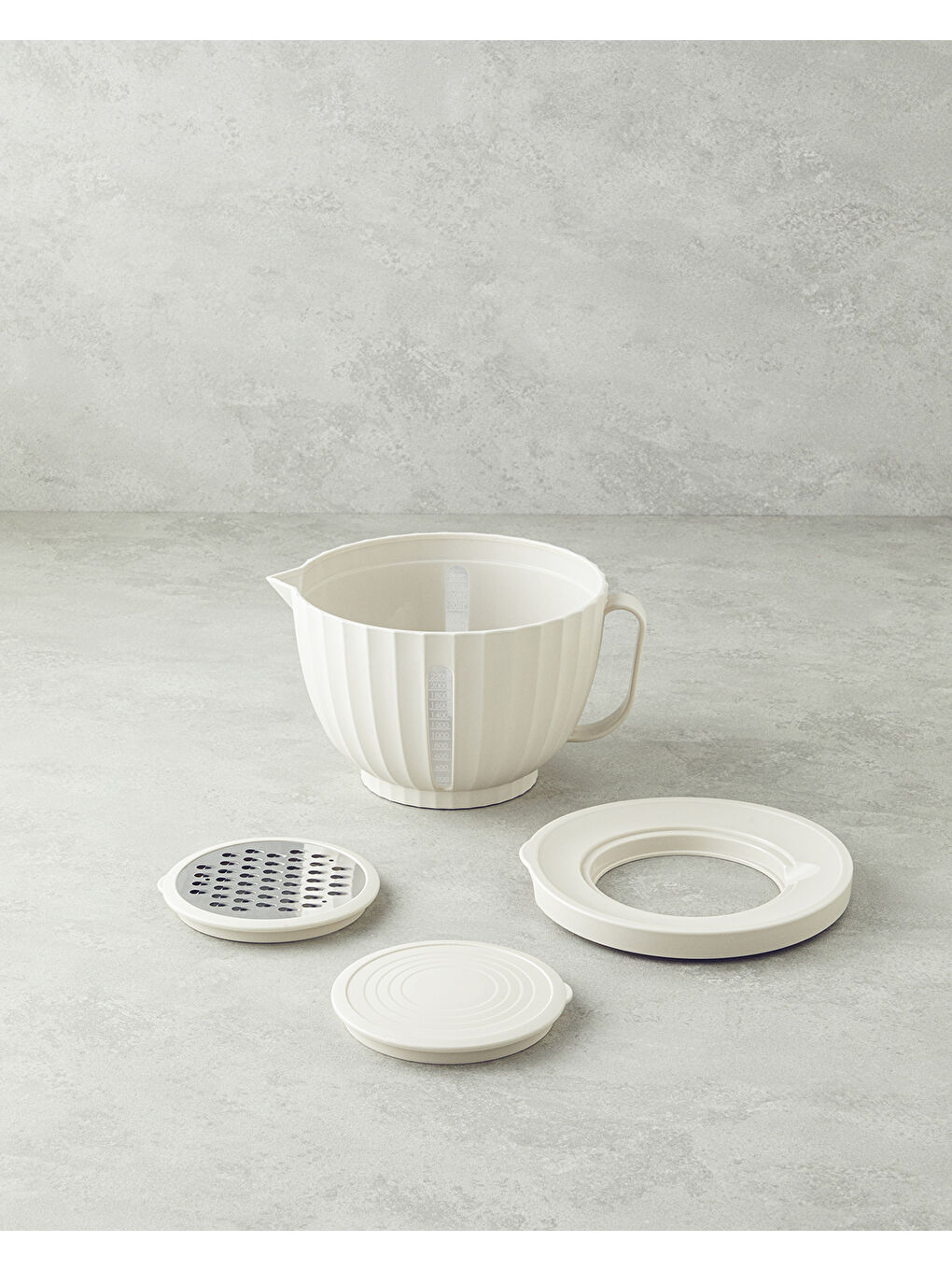 English Home Ekru Candace Plastik 4 Parça Karıştırma Kabı Krem - 1