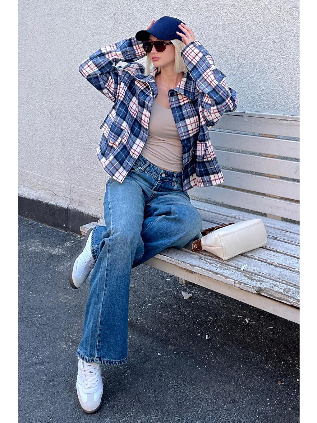 Lacivert Düğmeli Gömlek Yaka Oduncu Kısa Ceket Mg2181-5