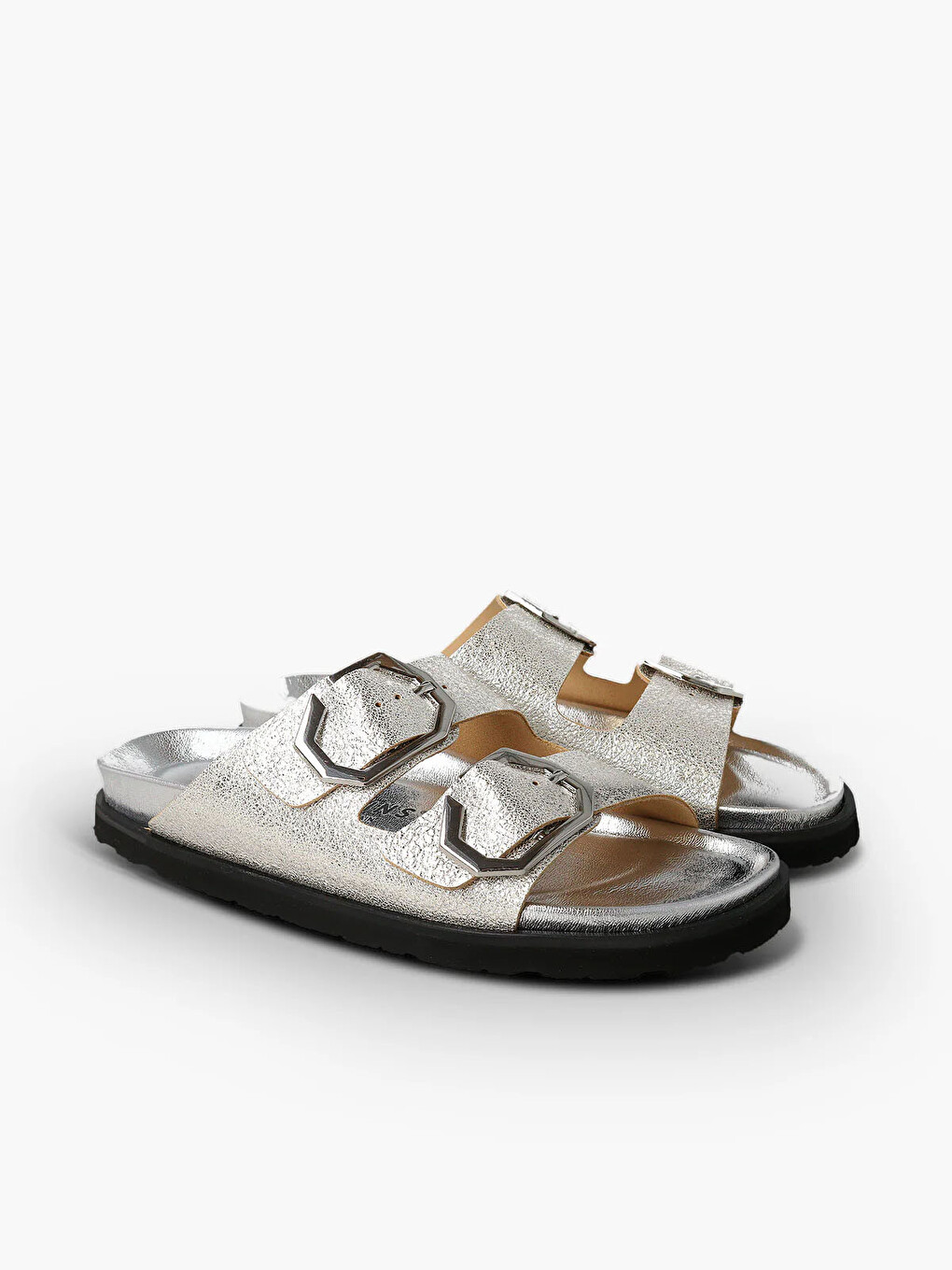 Gri Kadın Terlik GALIA G105679 Vegan Silver-1