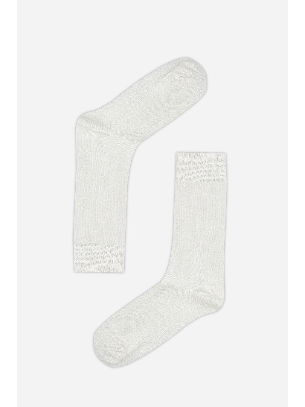 Ekru Çizgi Desenli Çorap