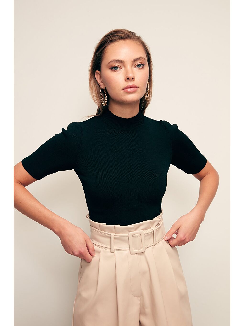 Yarım Balıkçı Triko - Siyah-2