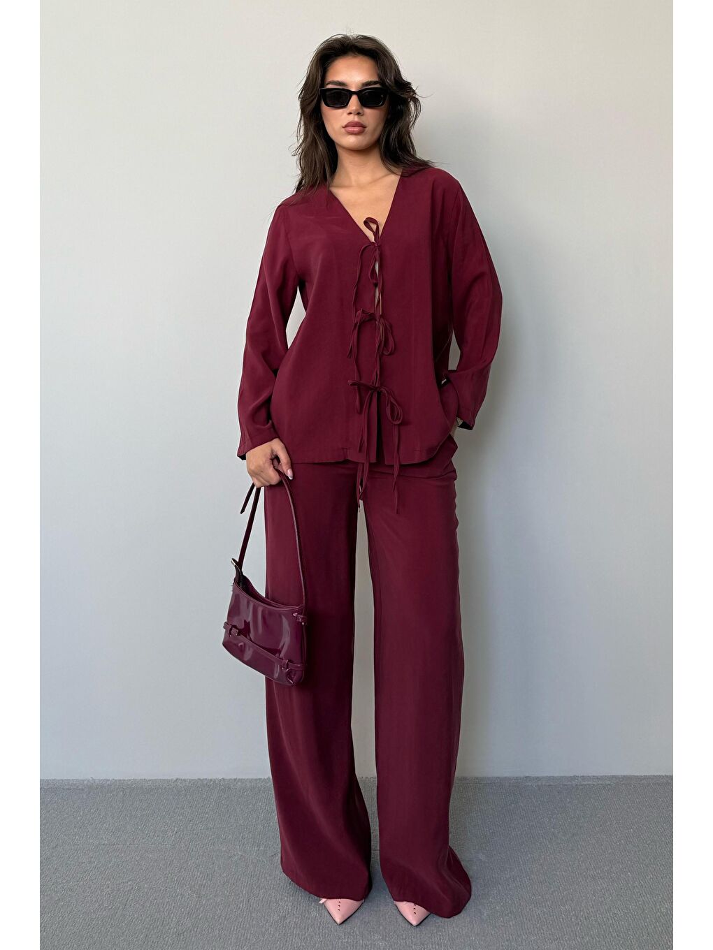 Bordo Önü Bağlamalı Alt Üst Takım Mg2473