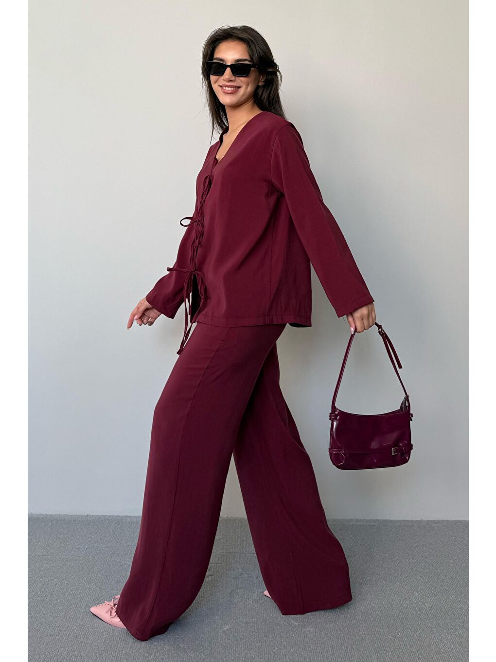 Bordo Önü Bağlamalı Alt Üst Takım Mg2473-2