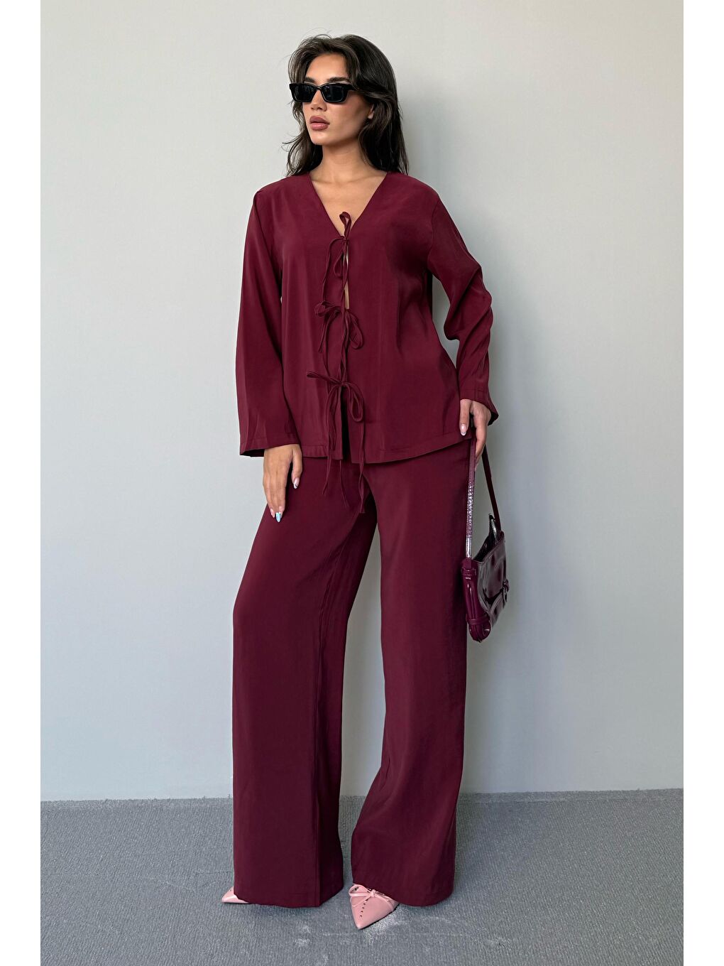 Bordo Önü Bağlamalı Alt Üst Takım Mg2473-3