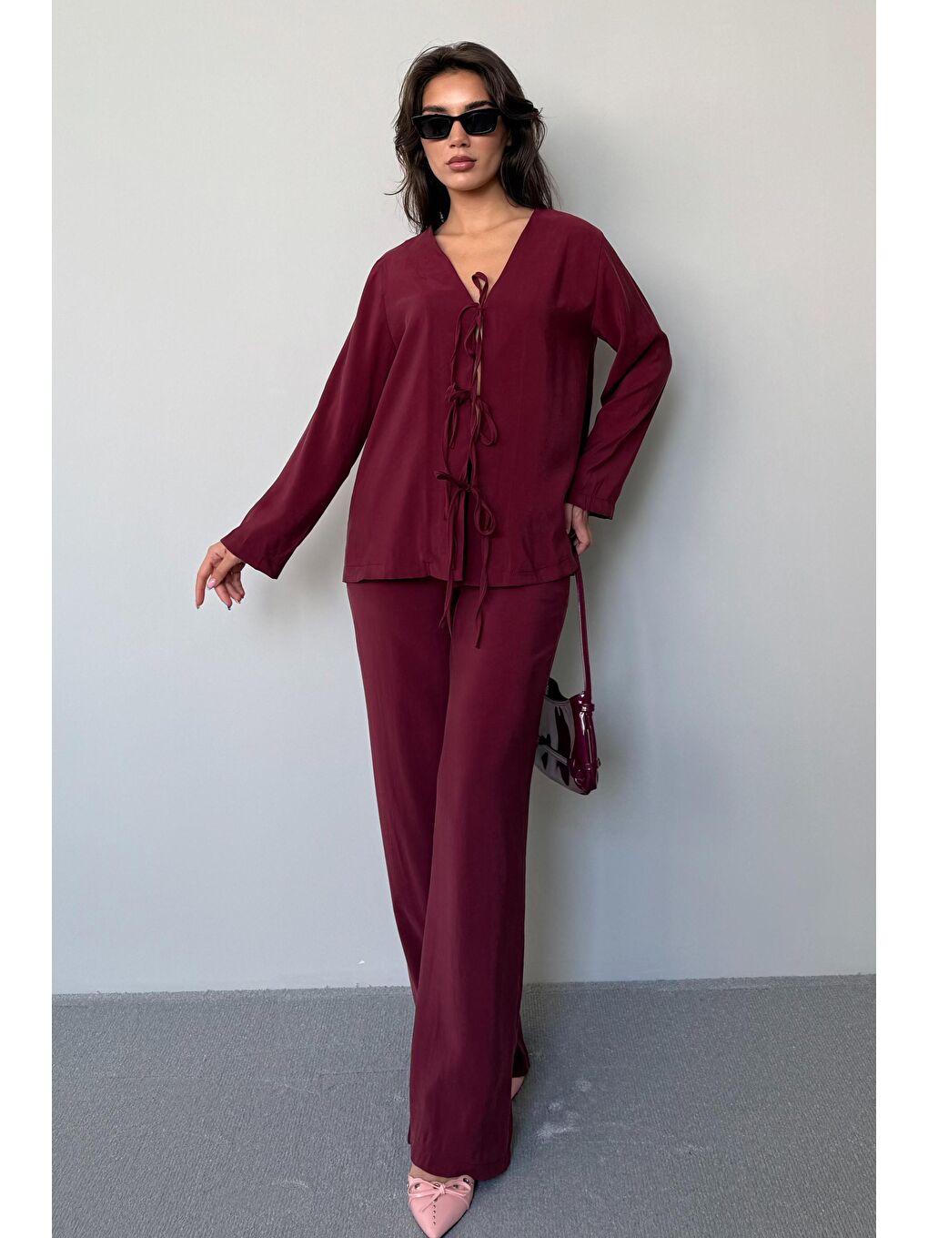 Bordo Önü Bağlamalı Alt Üst Takım Mg2473-4