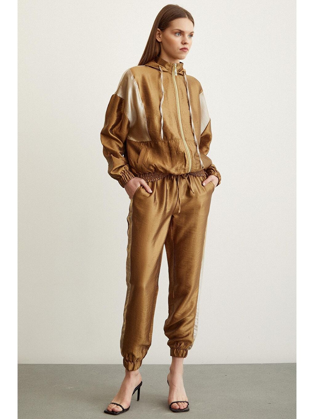 Sarı Fermuarlı Garnili Sweatshirt-2