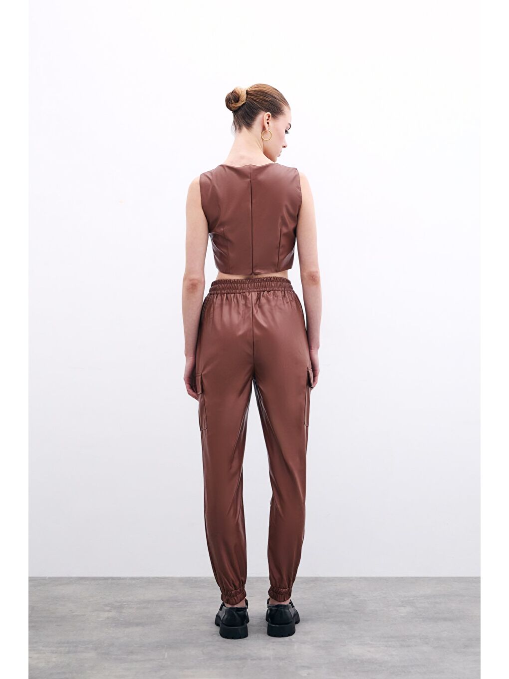 Kahverengi Cepli Kargo Pantolon - Koyu Kahve-4