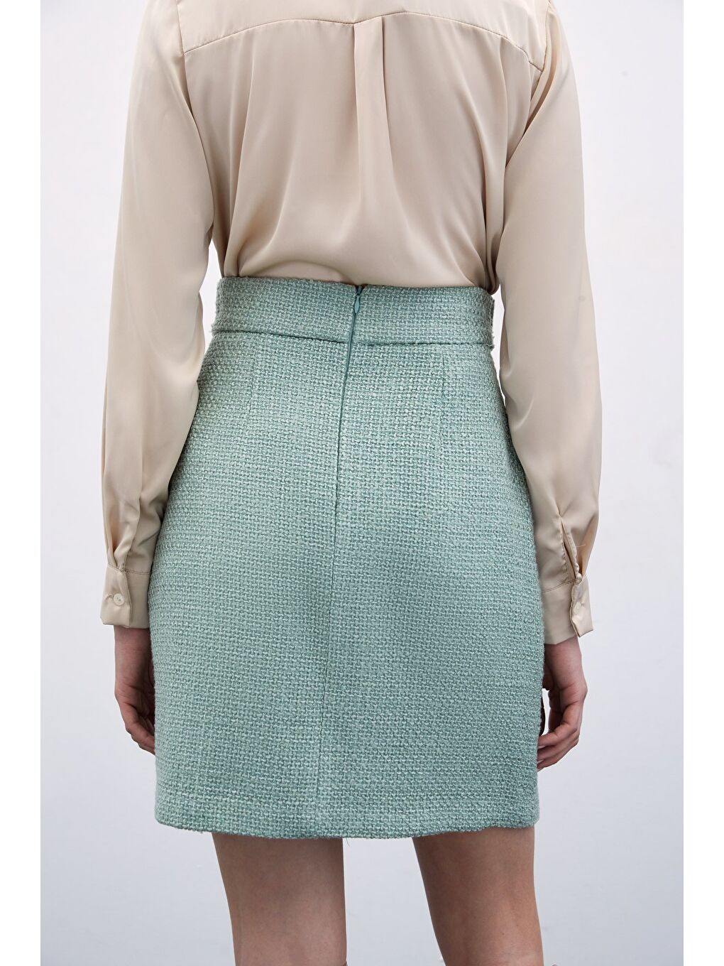 Yeşil Mini Boy Tüvit Etek - Mint-2