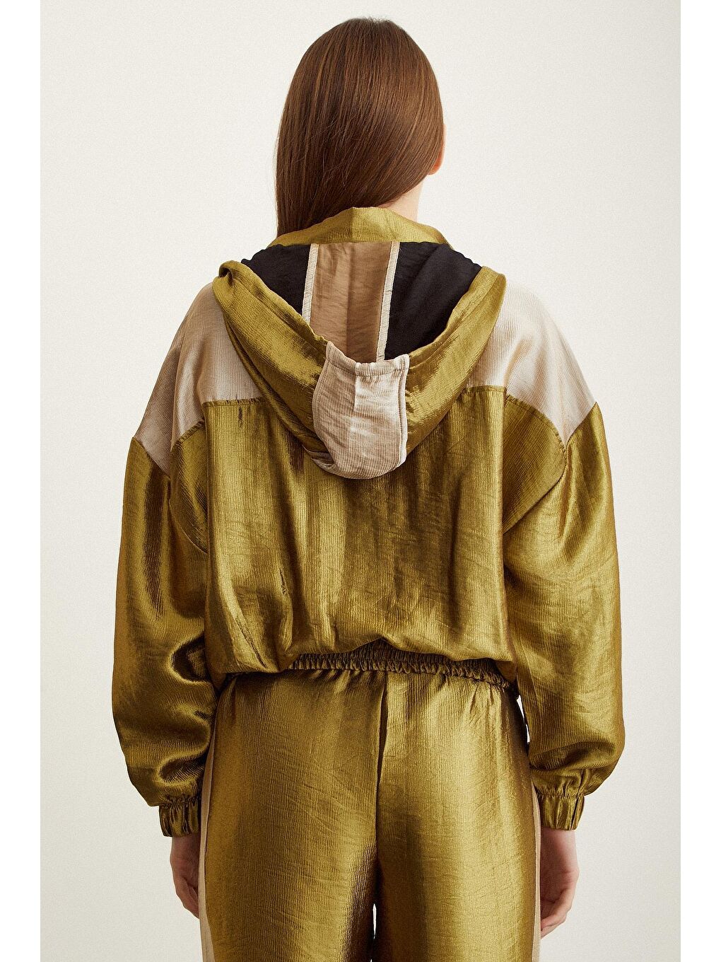 Yeşil Fermuarlı Garnili Sweatshirt-5