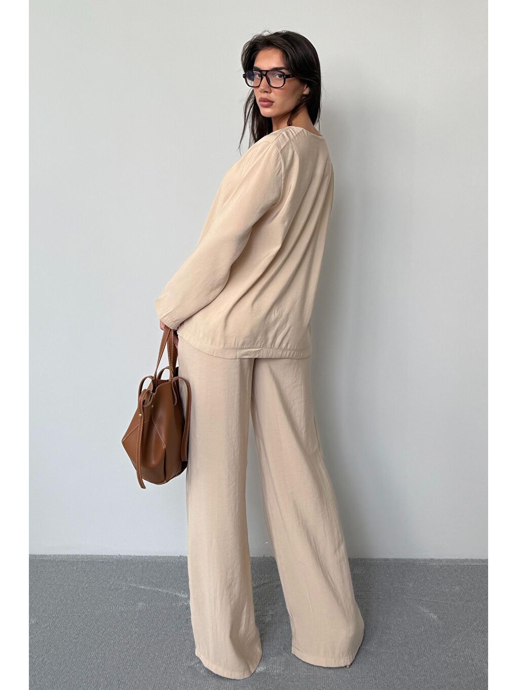 Bej Önü Bağlamalı Alt Üst Takım Mg2473-3